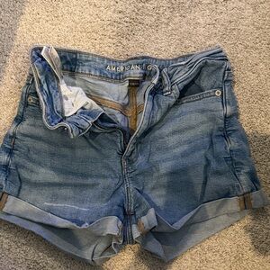 American Eagle Outfitters Medium Blue Denim Rolled-Hem Women's Shorts